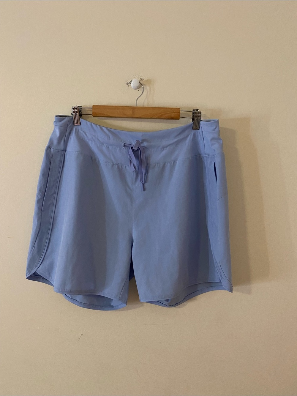 Baleaf Light Blue Women's Athletic High waisted Drawstring Shorts Plus 2XL